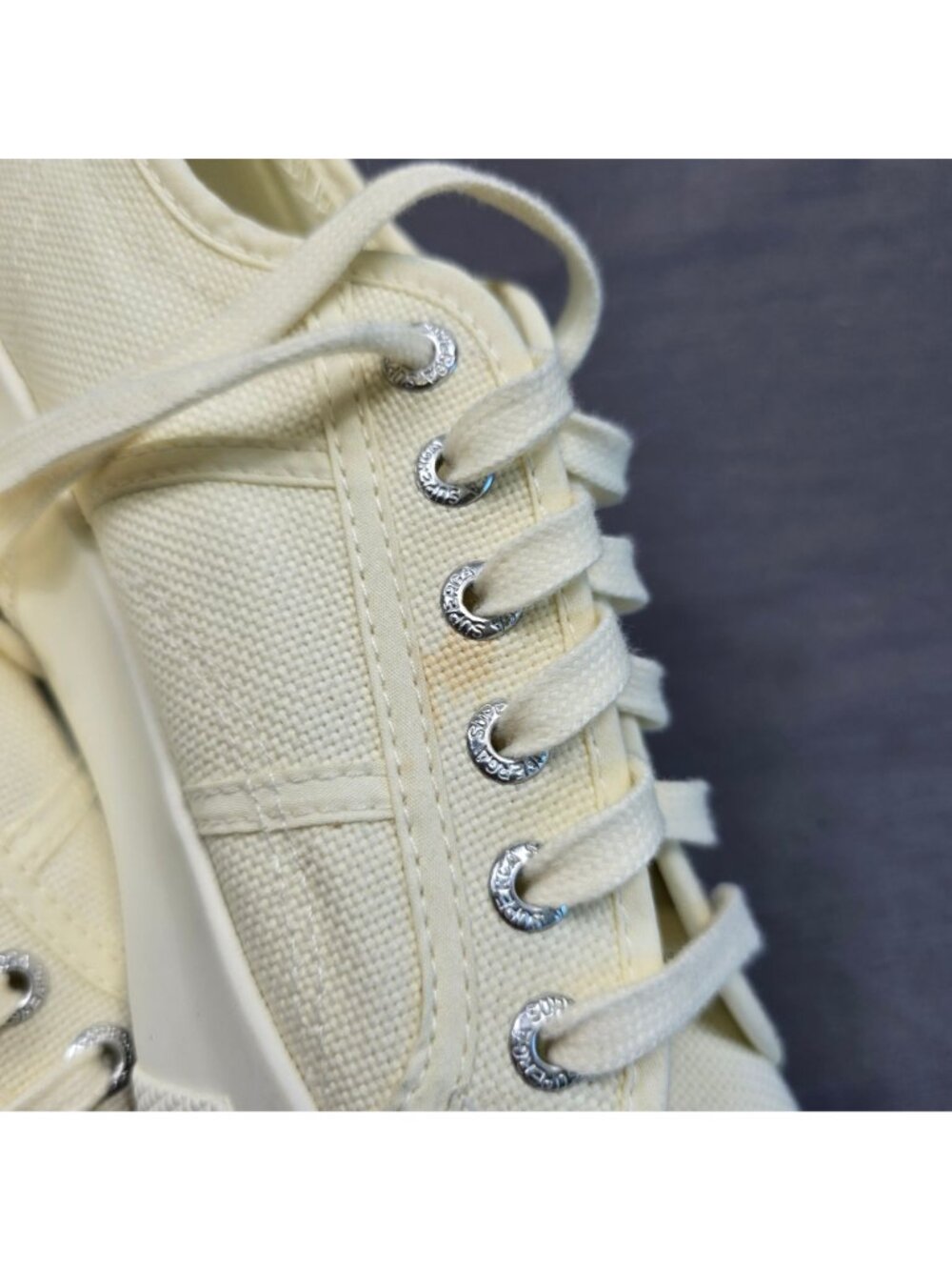 Superga Size 7.5 Womens Sneakers Off-White Canvas Rubber Outsole Lace-Up Shoes - Picture 9 of 10